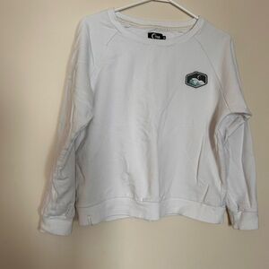 ZYIA White Crewneck Sweatshirt with Logo Patch